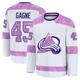 Alex Gagne Colorado Avalanche White ＃45 Men's 2024 Hockey Fights Cancer Practice Premium Jersey