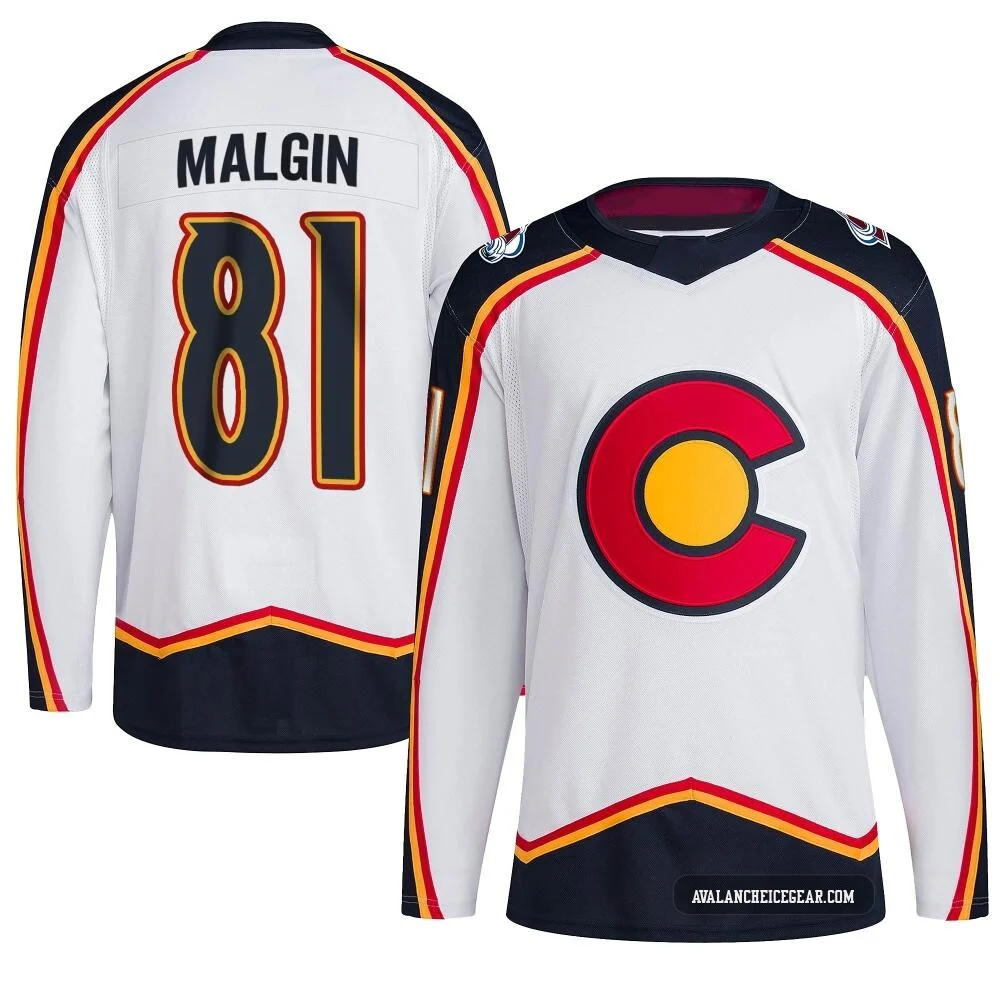 Denis Malgin Colorado Avalanche Authentic White ＃81 Youth Reverse Retro 2.0 Jersey