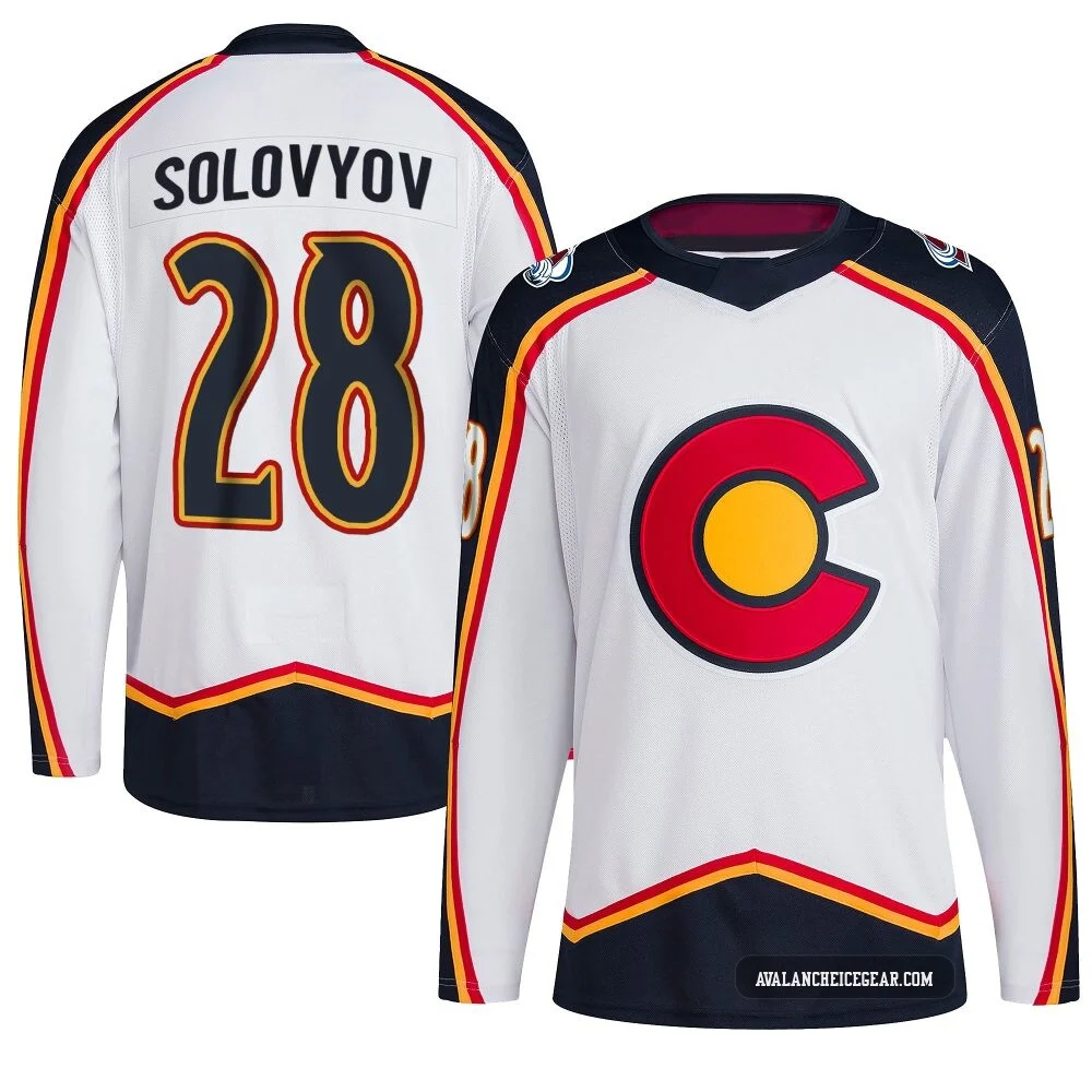 Ilya Solovyov Colorado Avalanche Authentic White ＃28 Men's Reverse Retro 2.0 Jersey