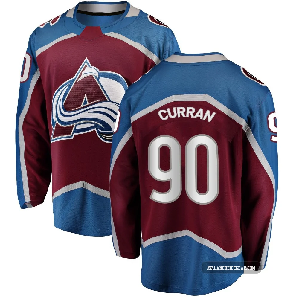 Maxmilian Curran Colorado Avalanche ＃90 Youth Breakaway Maroon Home Jersey
