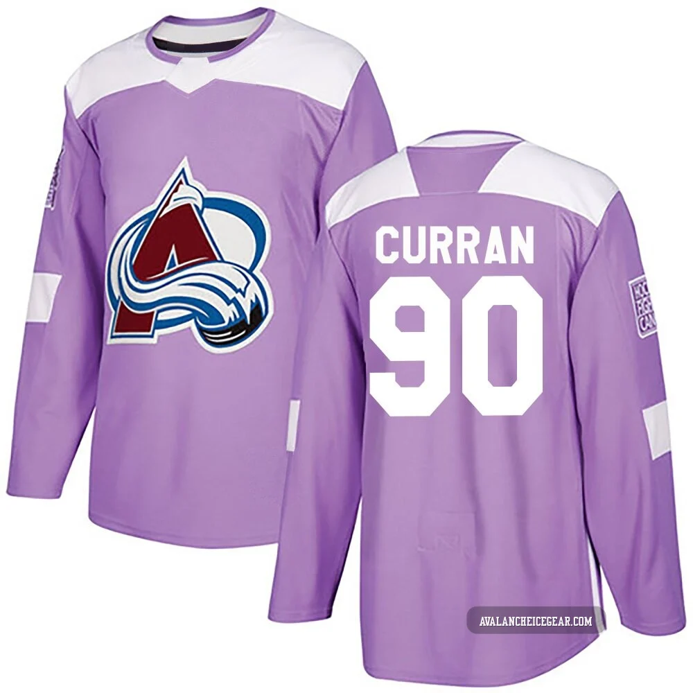 Maxmilian Curran Colorado Avalanche Authentic Purple ＃90 Youth Fights Cancer Practice Jersey