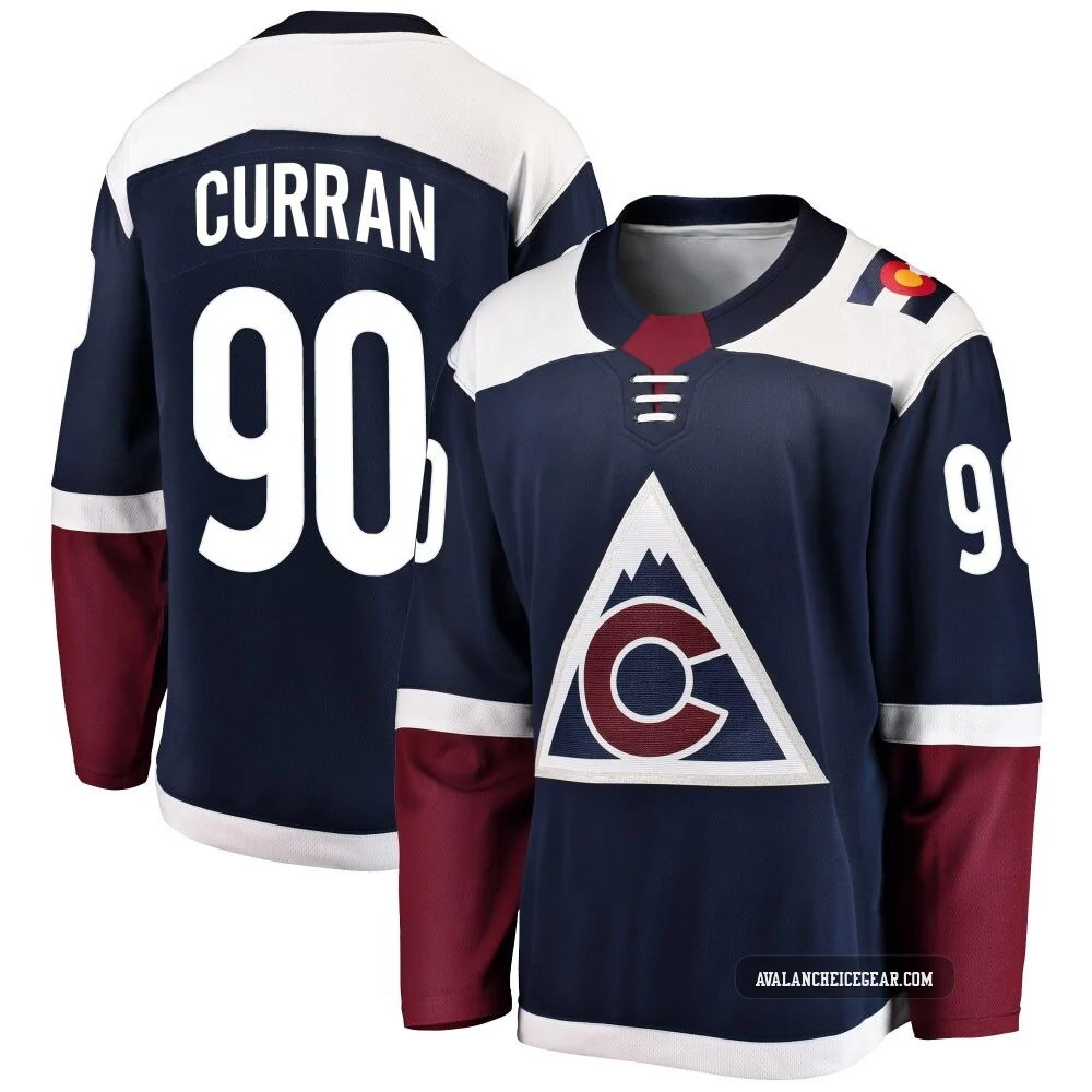 Maxmilian Curran Colorado Avalanche Navy ＃90 Men's Breakaway Alternate Jersey