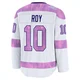Nicolas Roy Colorado Avalanche White ＃10 Youth 2024 Hockey Fights Cancer Practice Premium Jersey