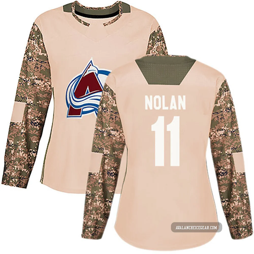 Owen Nolan Colorado Avalanche Authentic Camo ＃11 Women's Veterans Day Practice Jersey