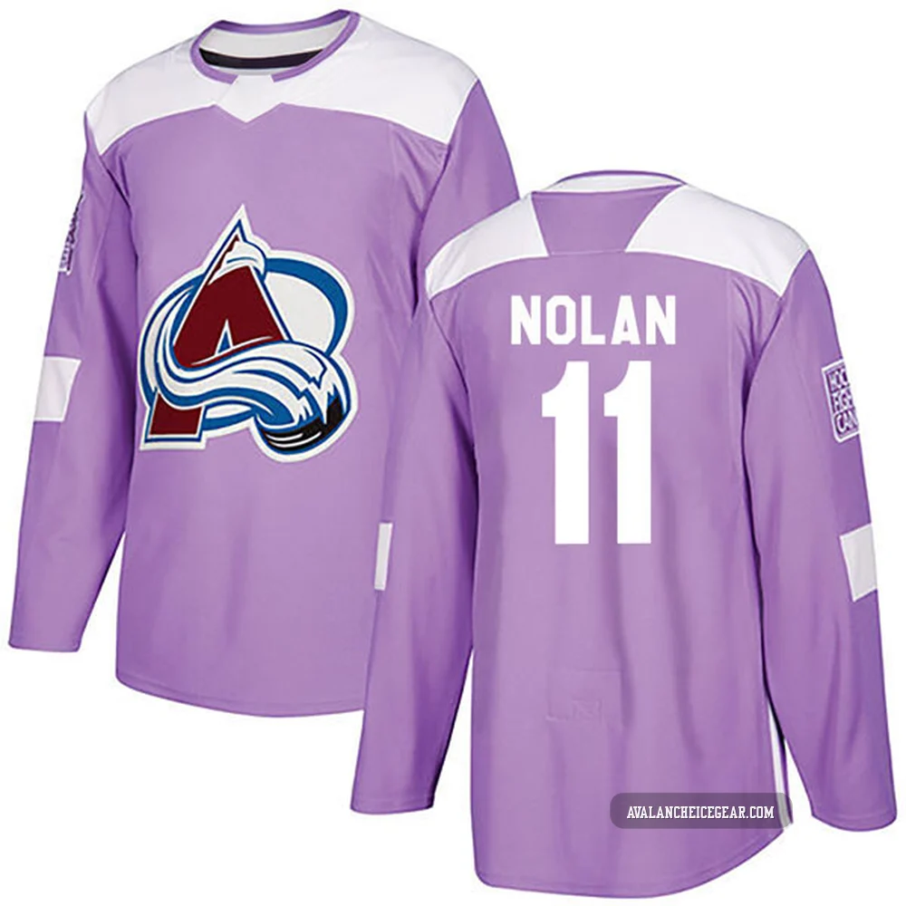 Owen Nolan Colorado Avalanche Authentic Purple ＃11 Men's Fights Cancer Practice Jersey