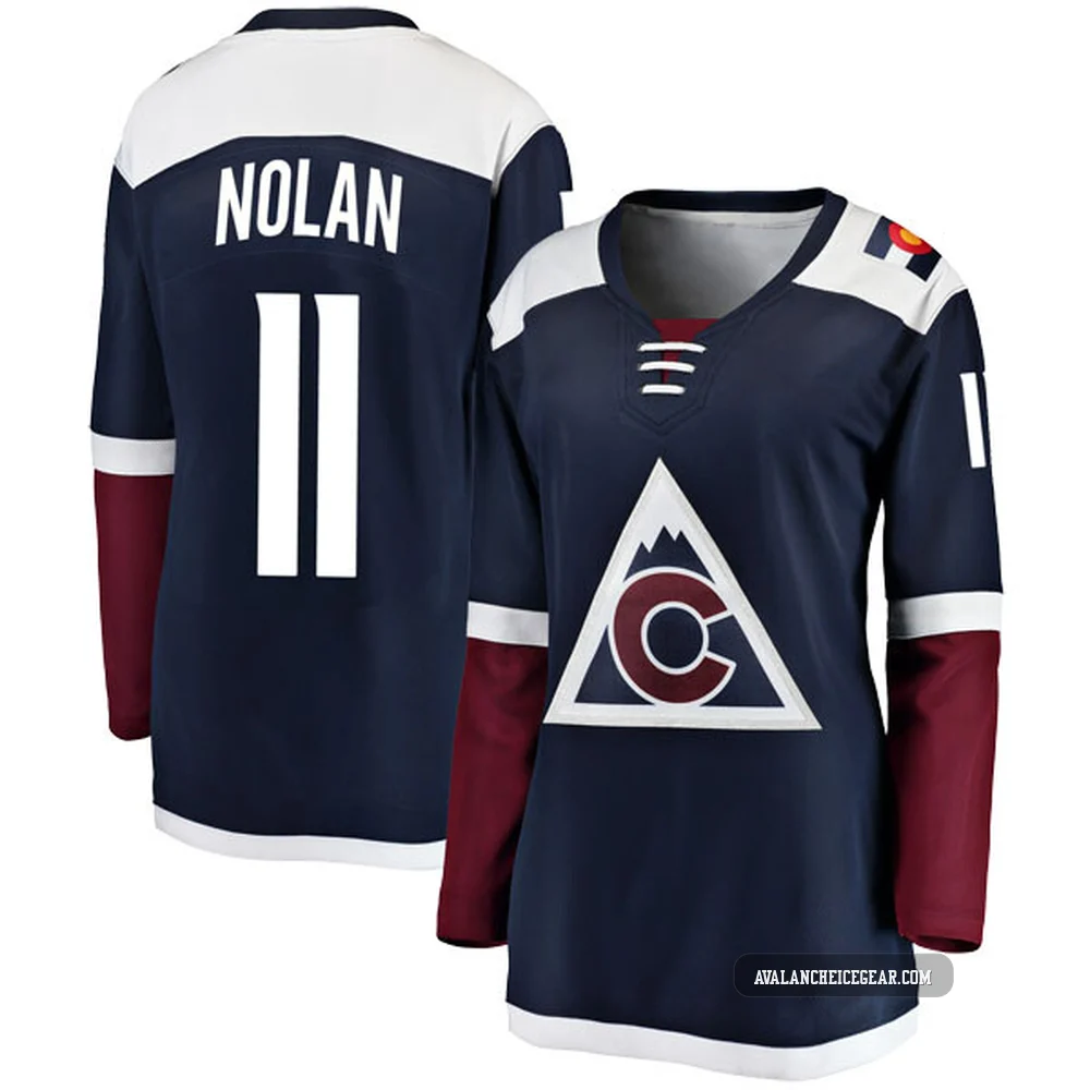 Owen Nolan Colorado Avalanche Navy ＃11 Women's Breakaway Alternate Jersey