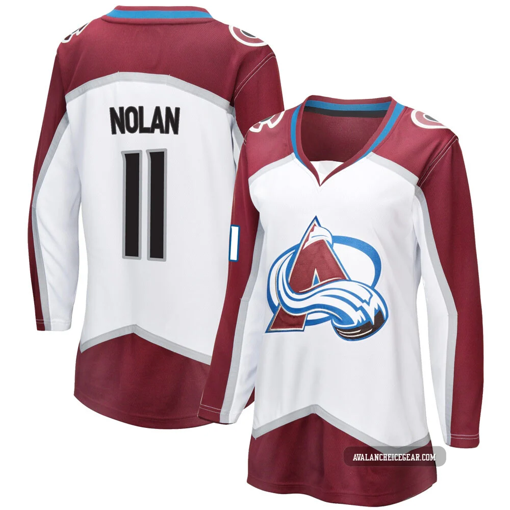 Owen Nolan Colorado Avalanche White ＃11 Women's Breakaway Away Jersey