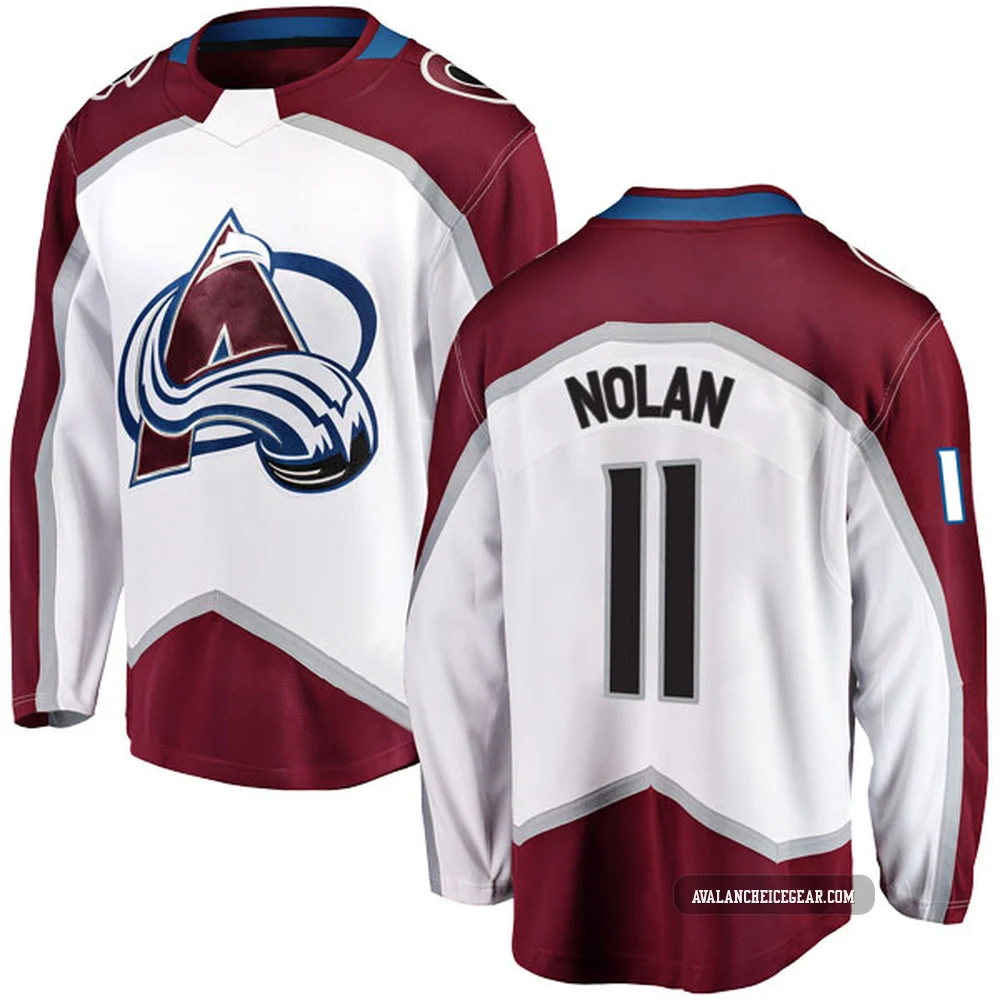 Owen Nolan Colorado Avalanche White ＃11 Youth Breakaway Away Jersey