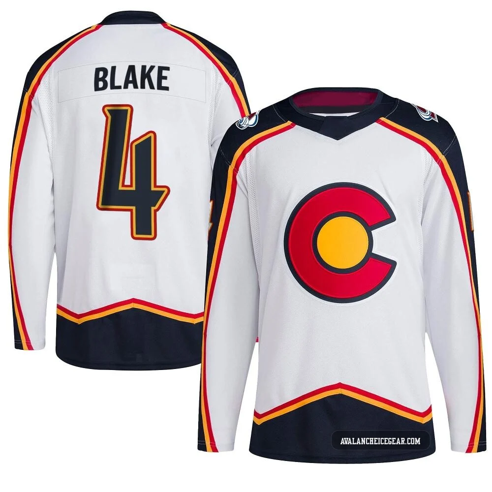 Rob Blake Colorado Avalanche Authentic White ＃4 Men's Reverse Retro 2.0 Jersey