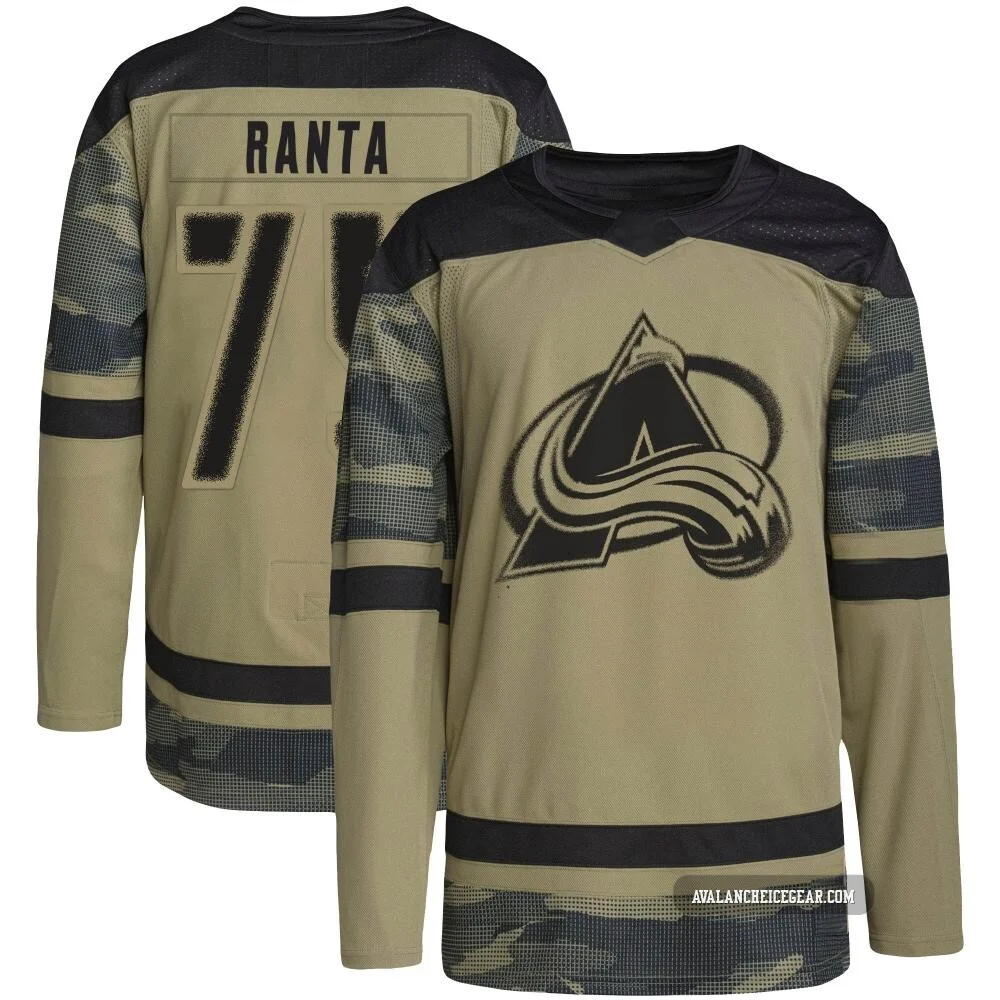 Sampo Ranta Colorado Avalanche Authentic Camo ＃75 Men's Military Appreciation Practice Jersey