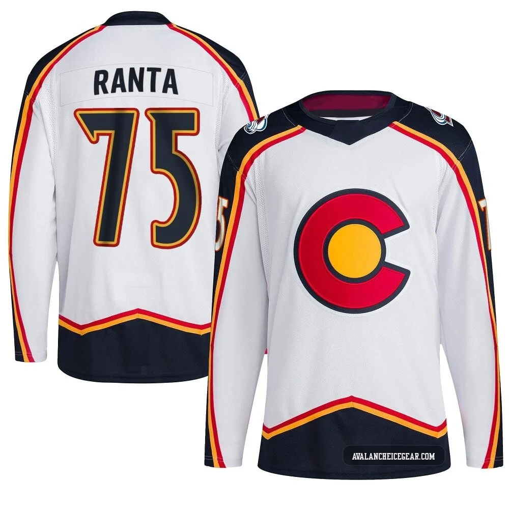 Sampo Ranta Colorado Avalanche Authentic White ＃75 Men's Reverse Retro 2.0 Jersey