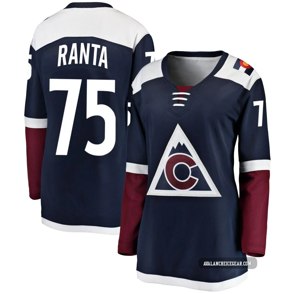 Sampo Ranta Colorado Avalanche Navy ＃75 Women's Breakaway Alternate Jersey