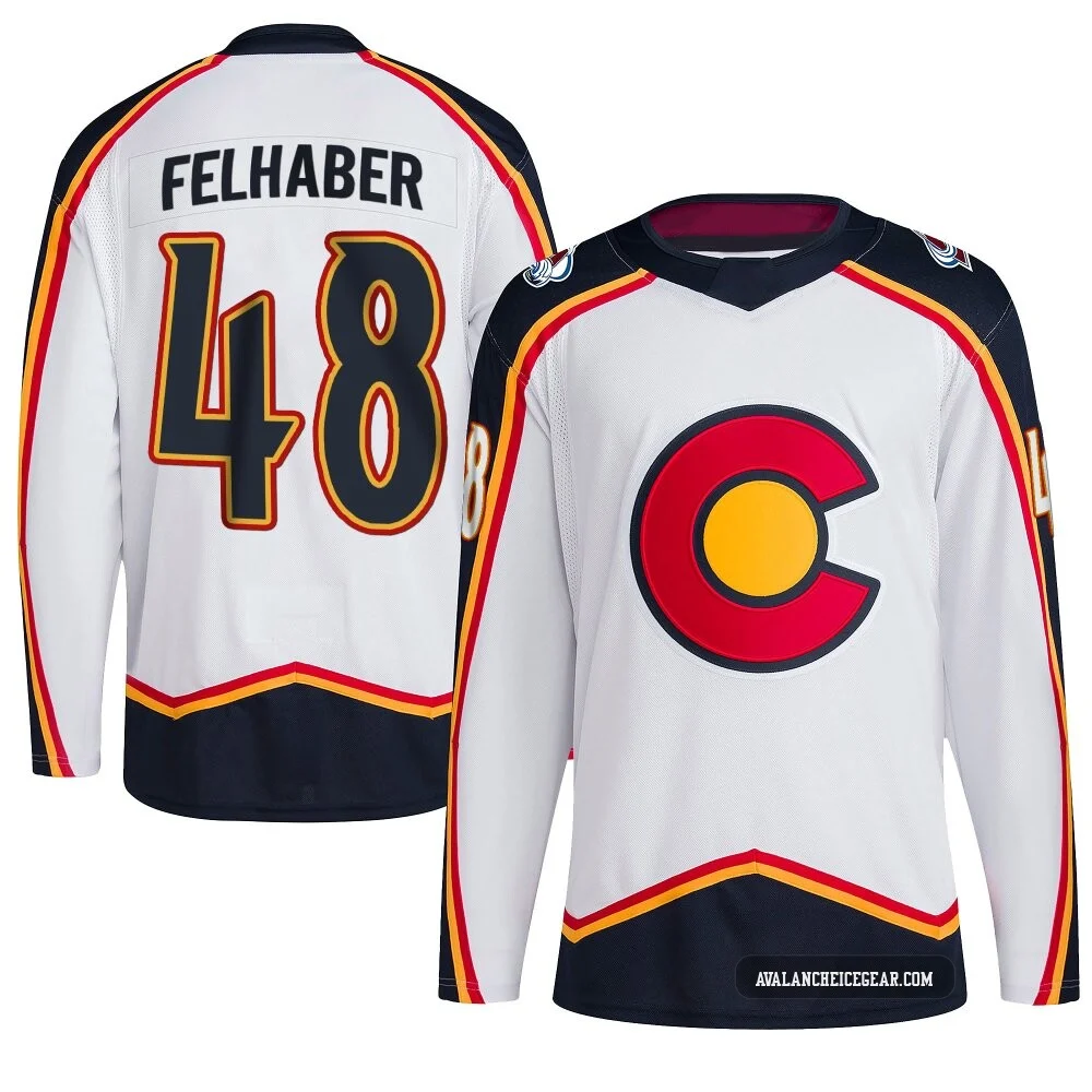 Tye Felhaber Colorado Avalanche Authentic White ＃48 Youth Reverse Retro 2.0 Jersey