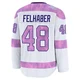 Tye Felhaber Colorado Avalanche White ＃48 Men's 2024 Hockey Fights Cancer Practice Premium Jersey